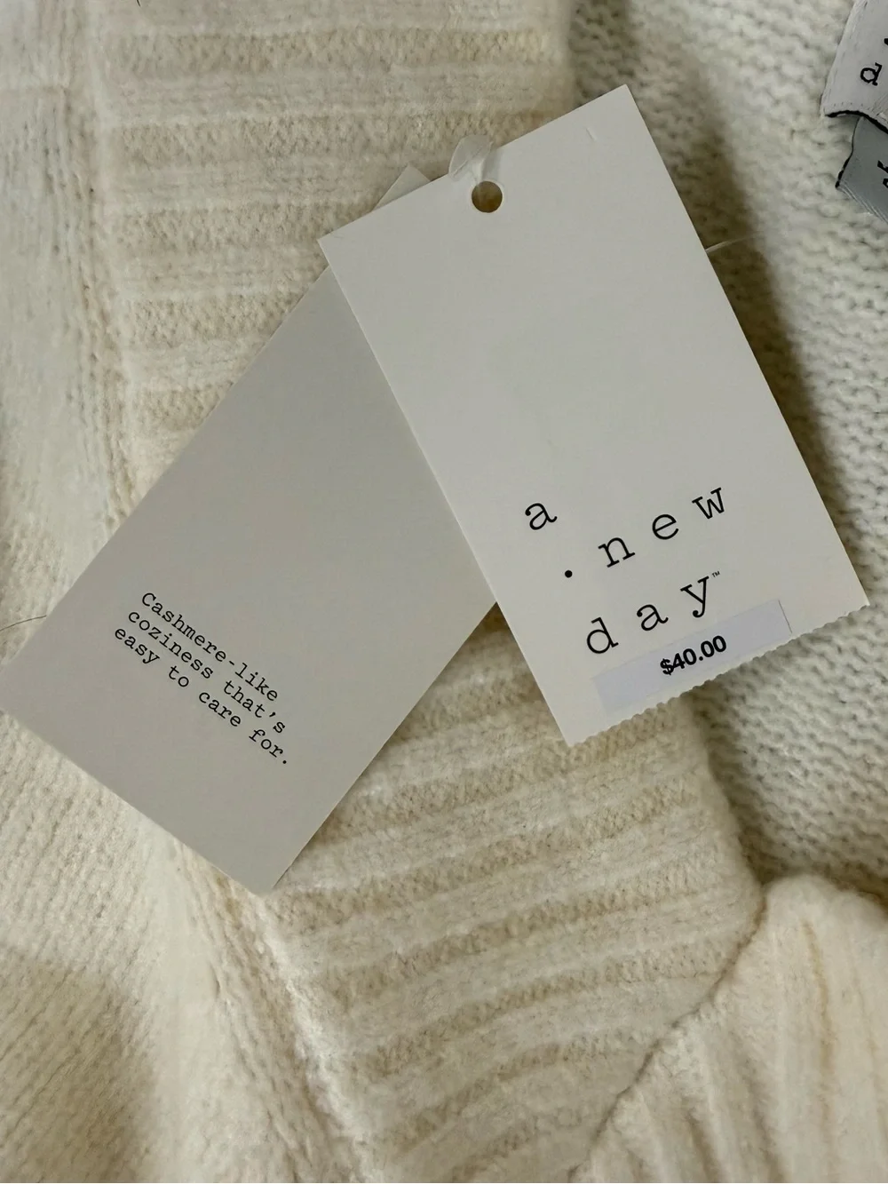a new day Ivory V-Neck Cozy Knit Sweater